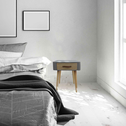 Nightstand Bedside Table Enano, grey