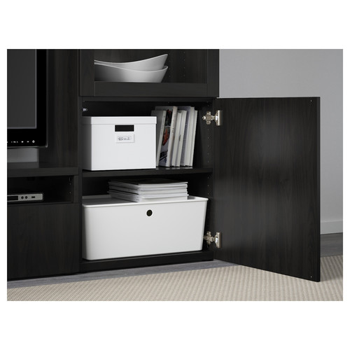 BESTÅ / LACK TV storage combination, black-brown, 240x42x129 cm