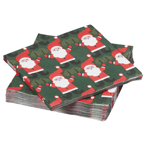 VINTERFINT Paper napkin, Santa Claus pattern green, 33x33 cm