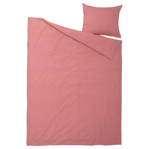 ÄNGSLILJA Duvet cover and pillowcase, dark pink, 150x200/50x60 cm