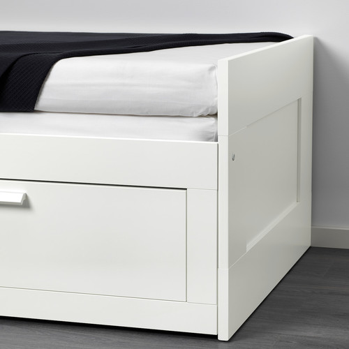 BRIMNES Day-bed w 2 drawers/2 mattresses, white/Ågotnes firm, 80x200 cm