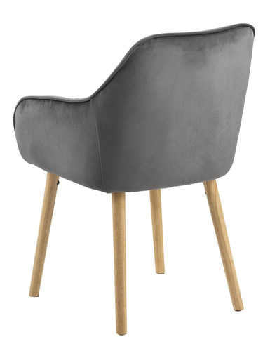 Chair Brooke, velvet, grey