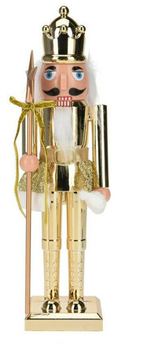 Nutcracker Christmas Decoration 38cm, crown, gold