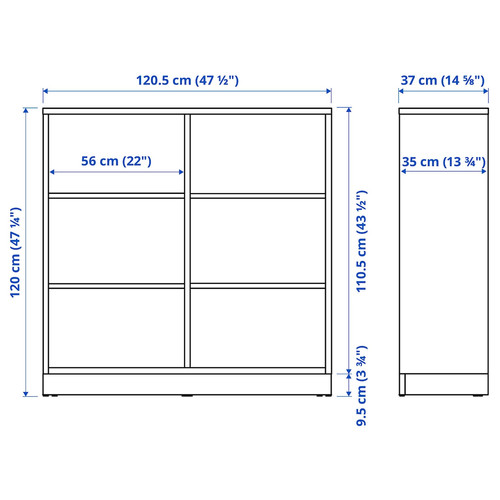 TONSTAD Shelving unit, oak veneer, 121x37x120 cm