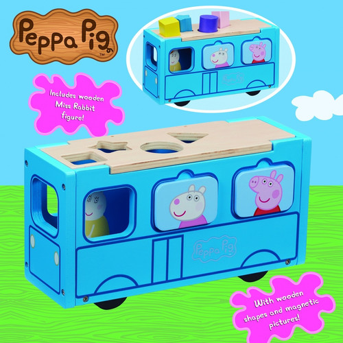 Tm Toys Peppa Pig Wooden School Bus 24m+