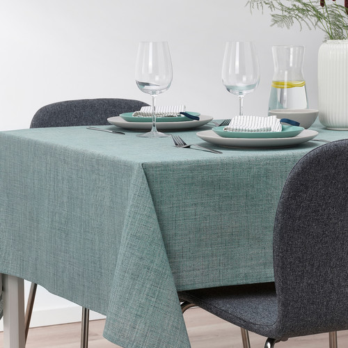 SVARTSENAP Tablecloth, green-blue, 145x240 cm