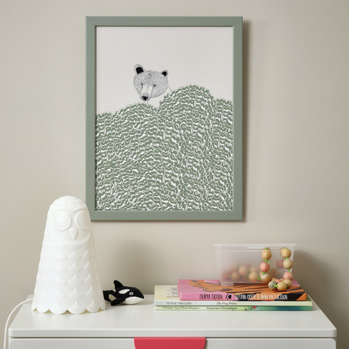 FISKBO Frame, light grey-green, 30x40 cm