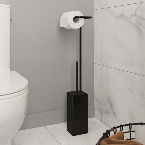 Toilet Brush & Roll Holder GoodHome Elland, black