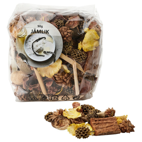 JÄMLIK Scented potpourri, Vanilla/light beige, 90 g