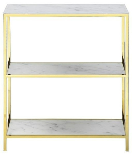 Shelving Unit Alisma S, marble/gold