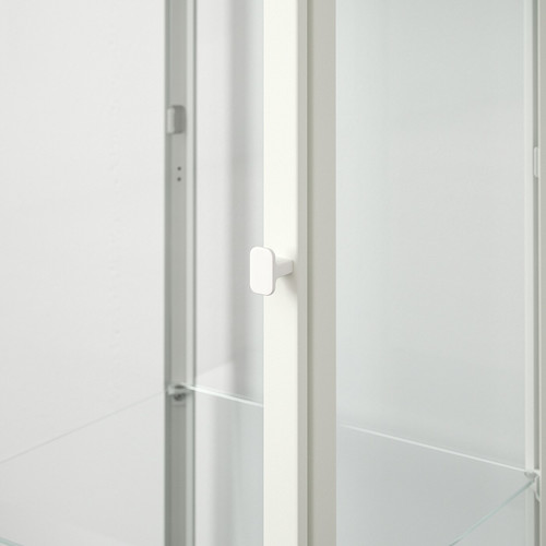 BLÅLIDEN Glass-door cabinet, white, 35x32x151 cm