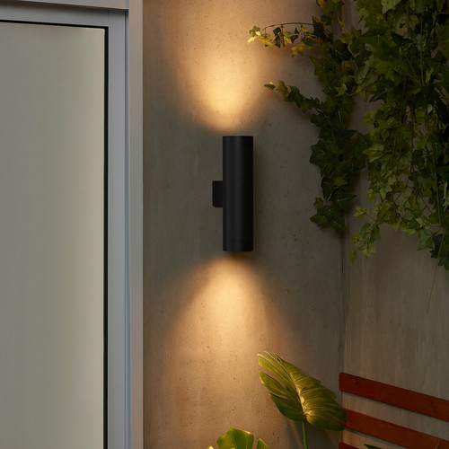 GRÖNSPRÖT Wall up/downlighter, wired-in, outdoor black, 28 cm