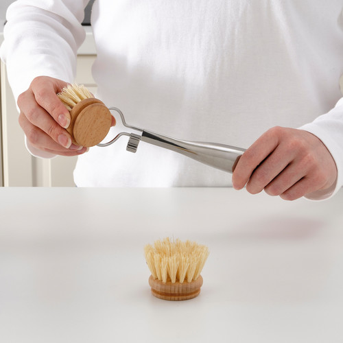 VÄLVÅRDAD Dish-washing brush, stainless steel/beech, 22 cm