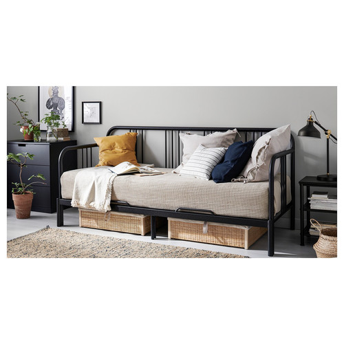 FYRESDAL Day-bed frame, black, 80x200 cm