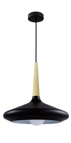 GoodHome Pendant Lamp Arraqis E27 36cm, black/wood