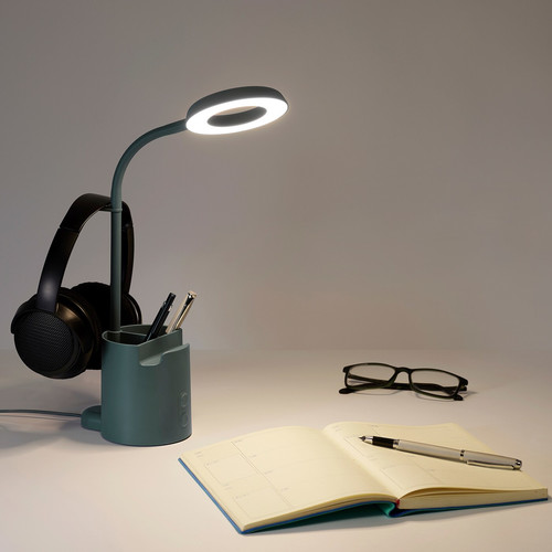 BRUNBÅGE LED work lamp, with storage dimmable/turquoise