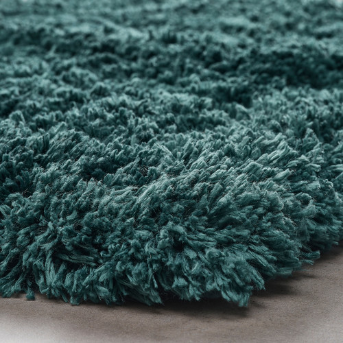 LMTJÄRN Bathroom rug, grey-turquoise, 60x90 cm