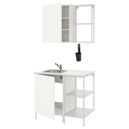 ENHET Kitchen, white, 103x63.5x222 cm