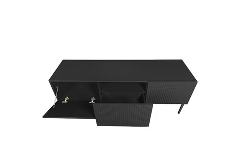 TV Cabinet Nicole 150 cm, matt black/black legs