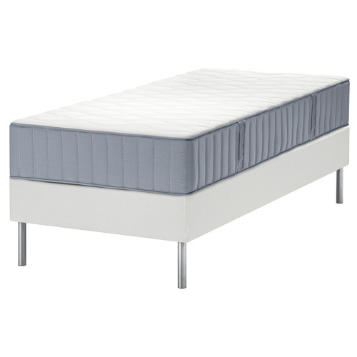 LYNGÖR Divan bed, Vågstranda firm/light blue white, 90x200 cm