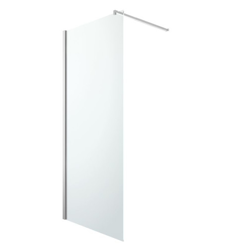 GoodHome Walk-in Shower Panel Beloya 80cm, chrome/transparent