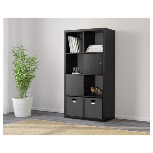 KALLAX Shelf unit, black-brown, 77x147 cm