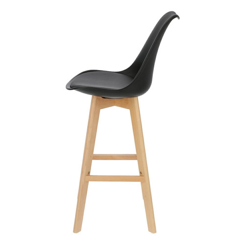 Bar Stool Norden Wood, high, PP, black