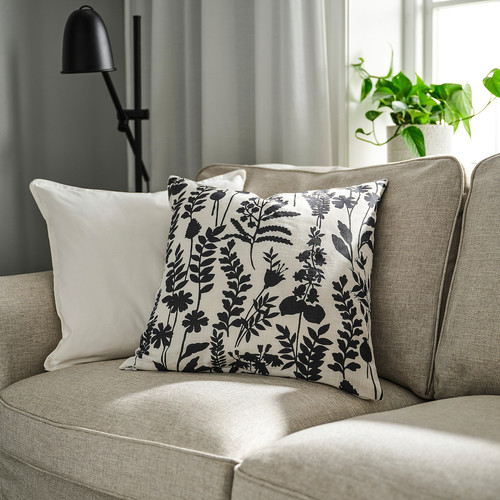 ROTVECKLARE Cushion cover, white/anthracite, 50x50 cm