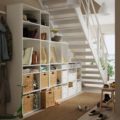 VIHALS Shelving combination, white, 286x37x200 cm