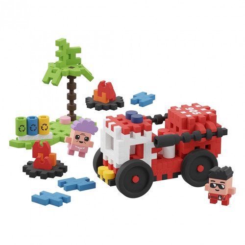 Marioinex Mini Waffle Blocks Set City Fire Engine 80pcs 3+