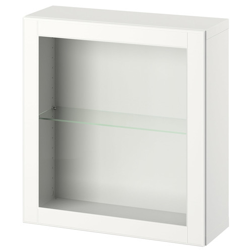 BESTÅ Wall-mounted cabinet combination, white/Ostvik white, 60x22x64 cm