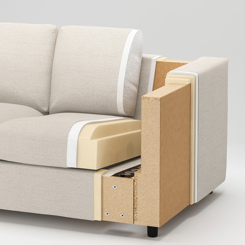 VIMLE 3-seat sofa, with chaise longue/Gunnared medium grey