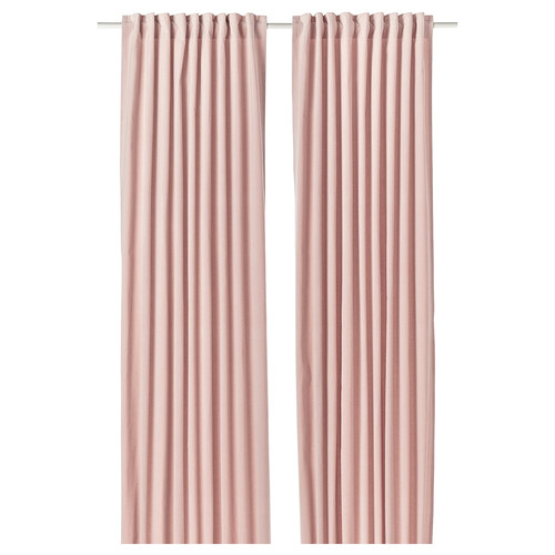 SANELA Curtains, 1 pair, pale pink, 140x300 cm