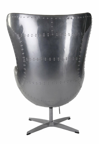 Armchair Egg, aluminium/black PU