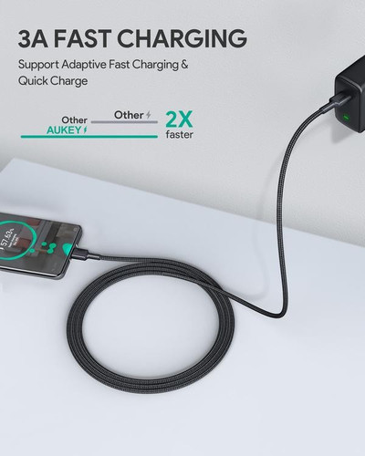 Aukey USB-C Cable Quick Charge Power Delivery CB-CD37 4-Pack