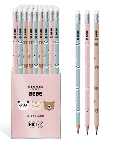 HB Pencil with Eraser Rose Gold 72pcs