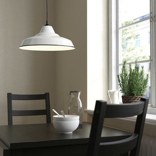 TRETTIOEN Pendant lamp, white, 38 cm