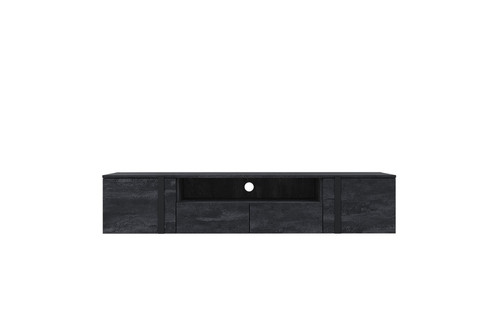 Wall-Mounted TV Cabinet Verica 200 cm, charcoal/black handles