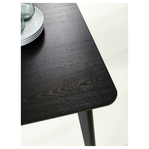 LISABO Table, black, 88x78 cm