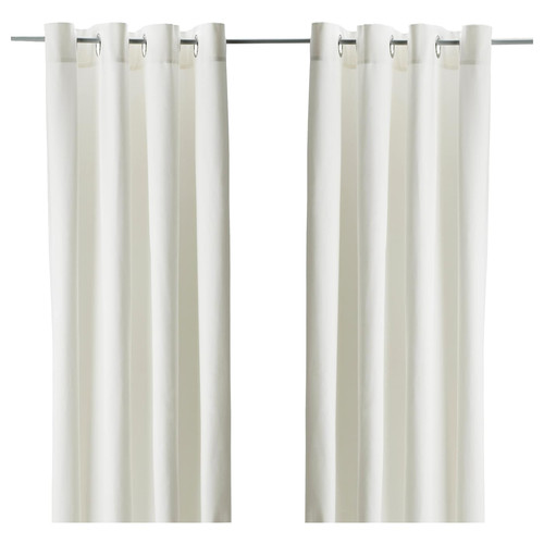 MERETE Room darkening curtains, 1 pair, 145x300 cm, white