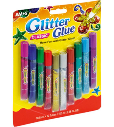 Glitter Glue 10.5ml x 10 Colours