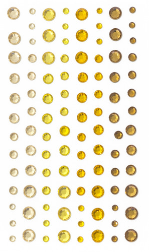 Decorative Self-Adhesive Gems 104pcs, yellow