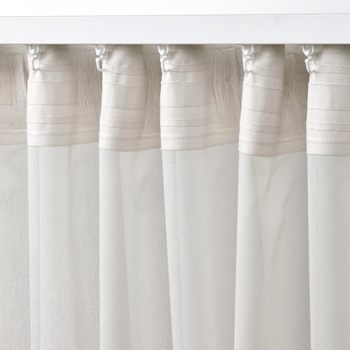 ROSENROBINIA Sheer curtains, 1 pair, white, 145x300 cm