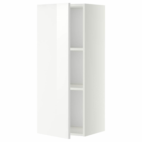 METOD Wall cabinet with shelves, white/Ringhult white, 40x100 cm