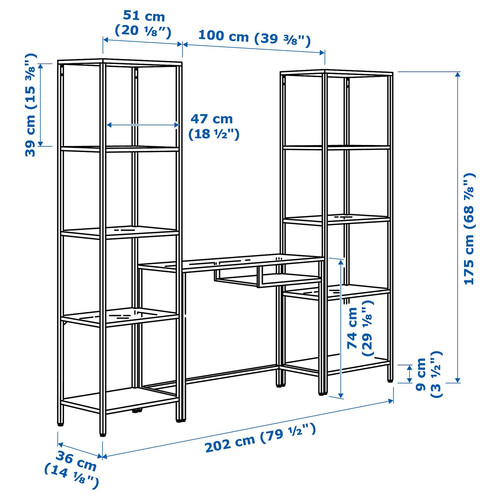 VITTSJÖ Shelving unit with laptop table