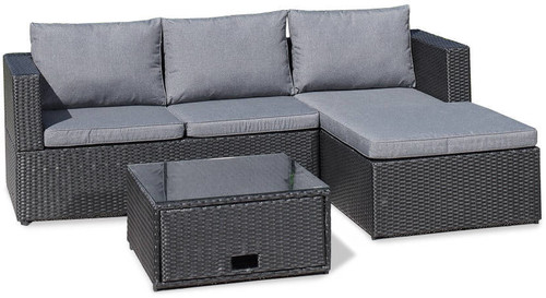 Outdoor Corner Furniture Set ROMA RELAX, black