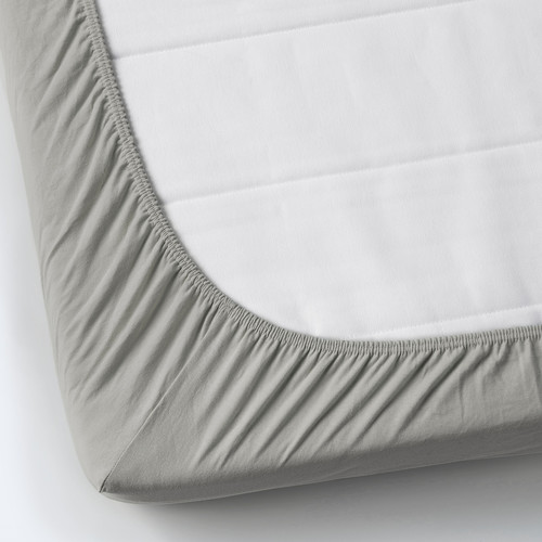 VÅRVIAL Fitted sheet for day-bed, light grey, 80x200 cm