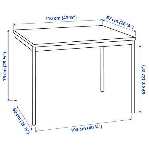 SANDSBERG / ÖSTANÖ Table and 4 chairs, black black/Remmarn dark grey, 110 cm