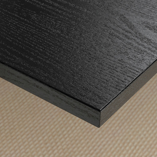 MITTZON Desk, black stained ash veneer/black, 160x80 cm