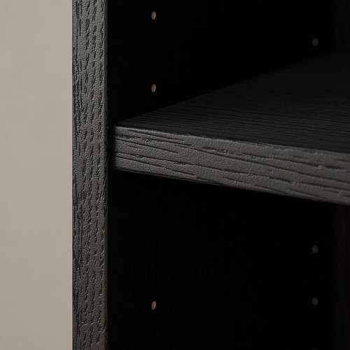 BILLY Bookcase, black oak effect, 80x28x202 cm